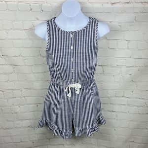 Cooper key little girls jumper white and blue striped size M